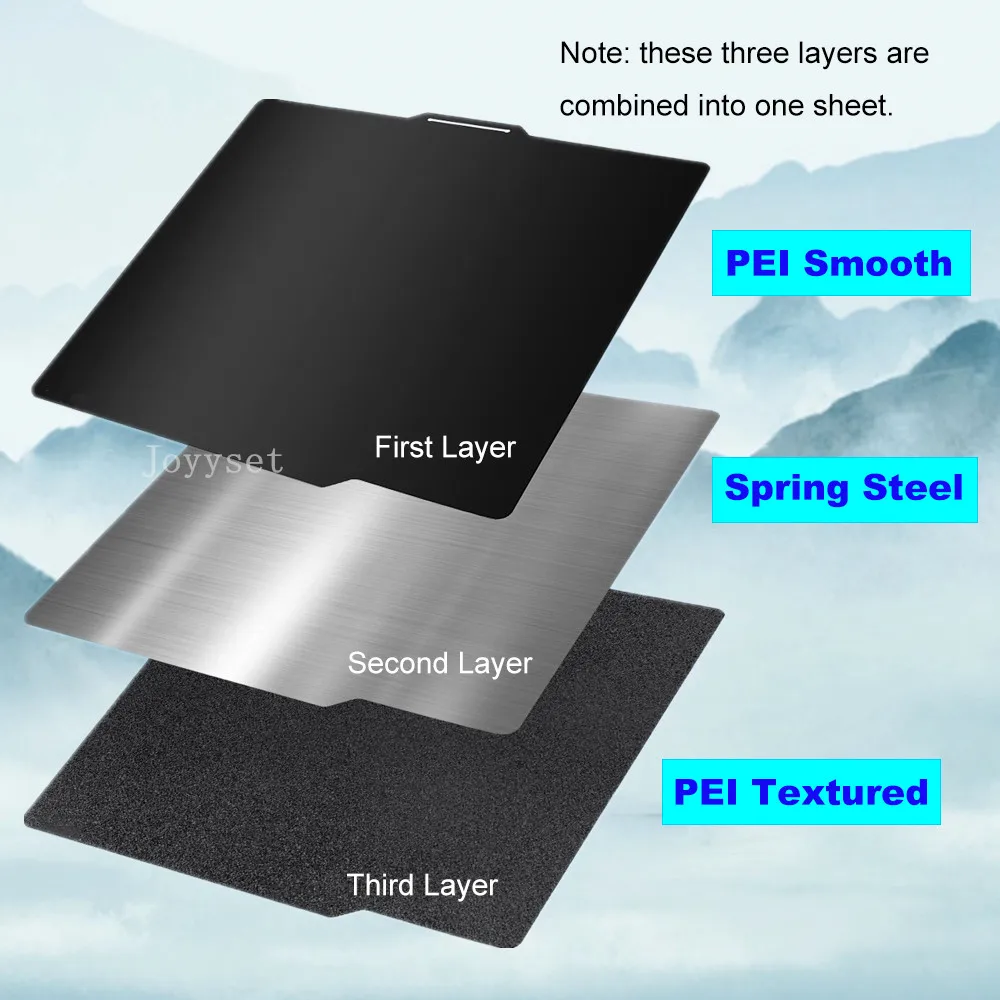 PEI Sheet For Bambu Lab P1S Build Plate X1 A1 P1P X1C Plate Double Sided 3D Printing Spring Steel Sheet PEO PER for Bambulab a1