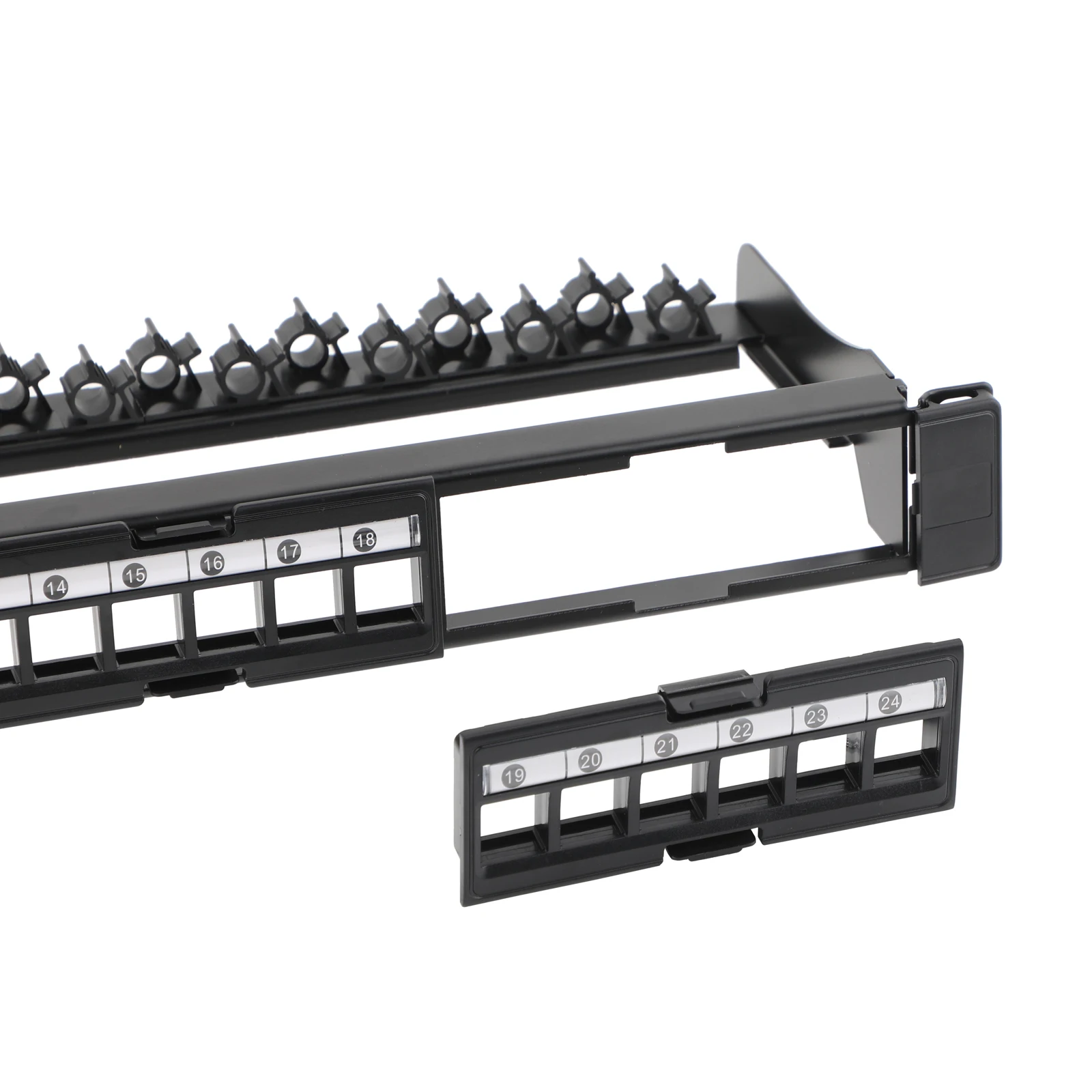 

1/2 шт. 24-портовая патч-панель Keystone, съемные 6-портовые панели, 19-дюймовая 1U сетевая патч-панель + кабельный органайзер + поле для маркировки