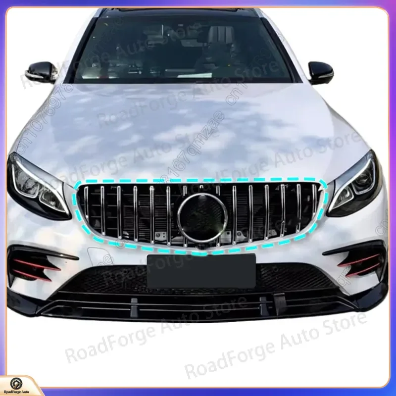 For Mercedes Benz GLC Class X253 2015-2019 Front Racing Billet Bumper Grilles GT Style For GLC250 300 350 GLC43 AMG