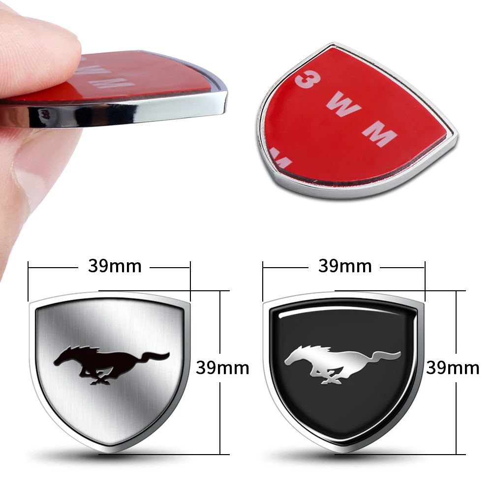 Mustang Shield Badge Car Logo 3D Metal Sticker Car Body Trunk Decorative Sticker For Ford Mk3 Mk7 Mk2 Fiesta Ranger Kuga Everest view 4