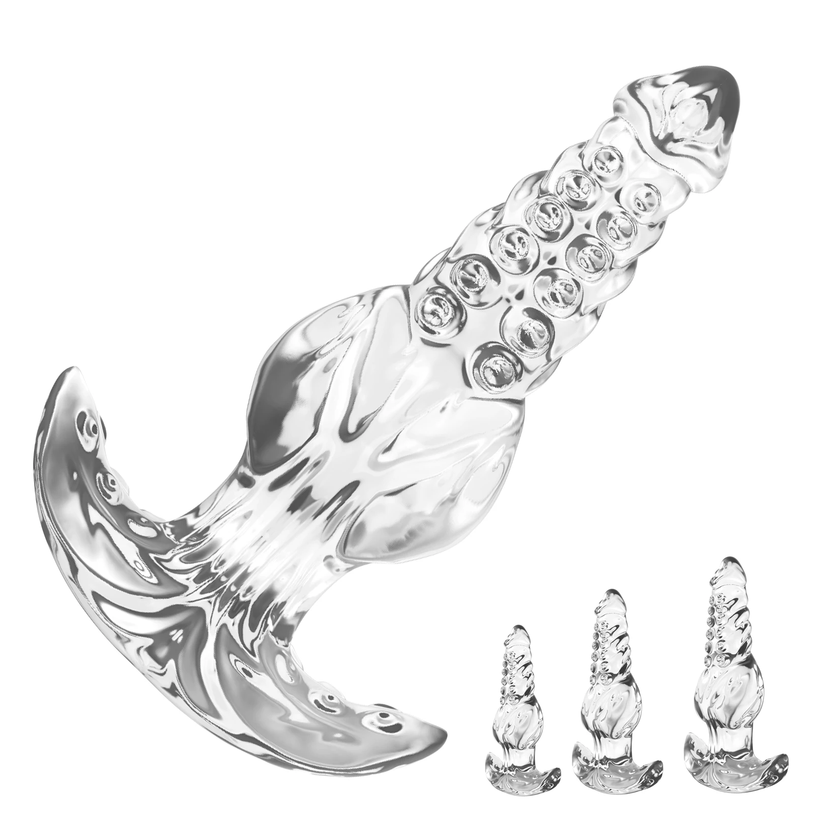 Transparent Anal Plug Male and Female Expansion Masturbator massage Sensual Beads Adult Sex Toys For Women Men Gay Vaginal plug