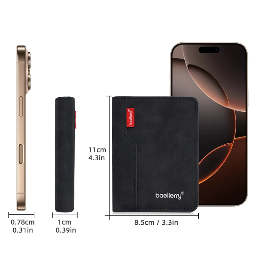 New Slim Men's Wallet Short Zipper Card & Photo Holder High Quality PU Frosted Male Purse with Simple Card Clips