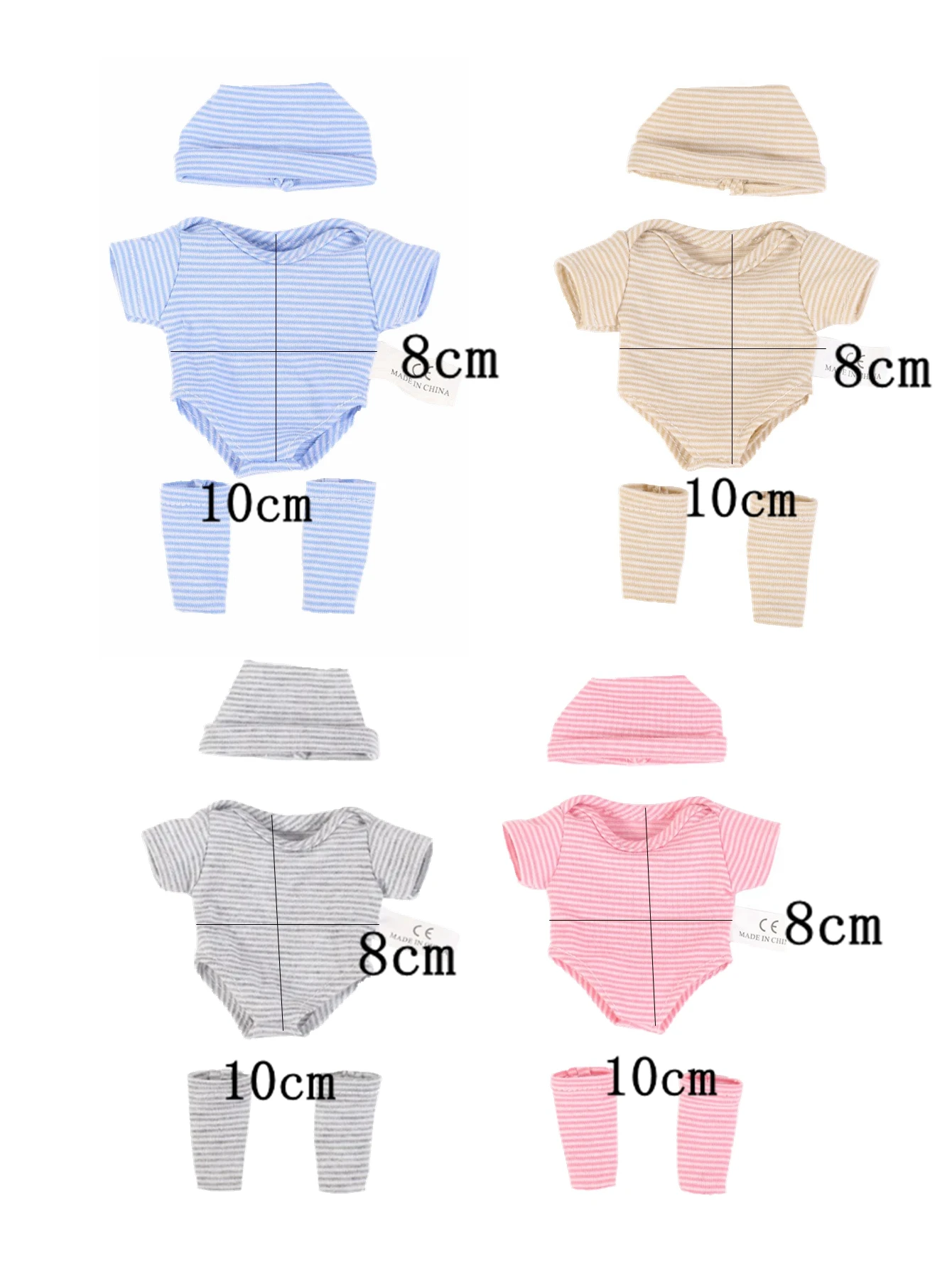Doll Clothes for 8Inch 20cm Baby Dolls DIY Doll Accessories for Reborn Baby Dolls Sweater Jumpsuit Clothes for Mini Newborn Doll