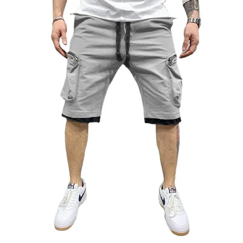 2023 New Summer Loose Shorts Men Jogging Short Pants Casual Fitness Streetwear Men Multi-pocket Sport Casual Hip Cargo Shorts