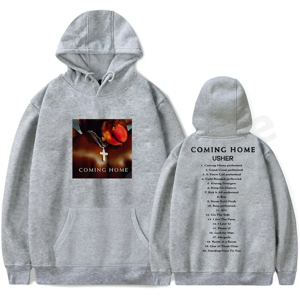 Usher Coming Home Hoodies Rapper Tour Merch Women Men Fashion Casual Long Sleeve Sweatshirts