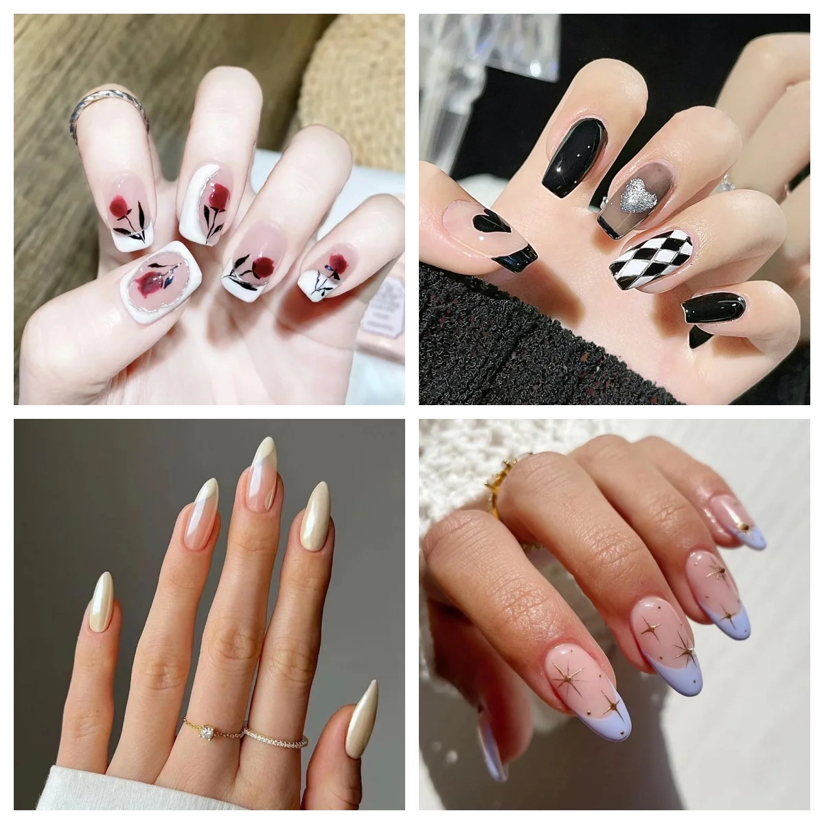 

Simple False Nail 24pcs Wearable Removable Fake Nail French Style Finished Product With Wering Tools