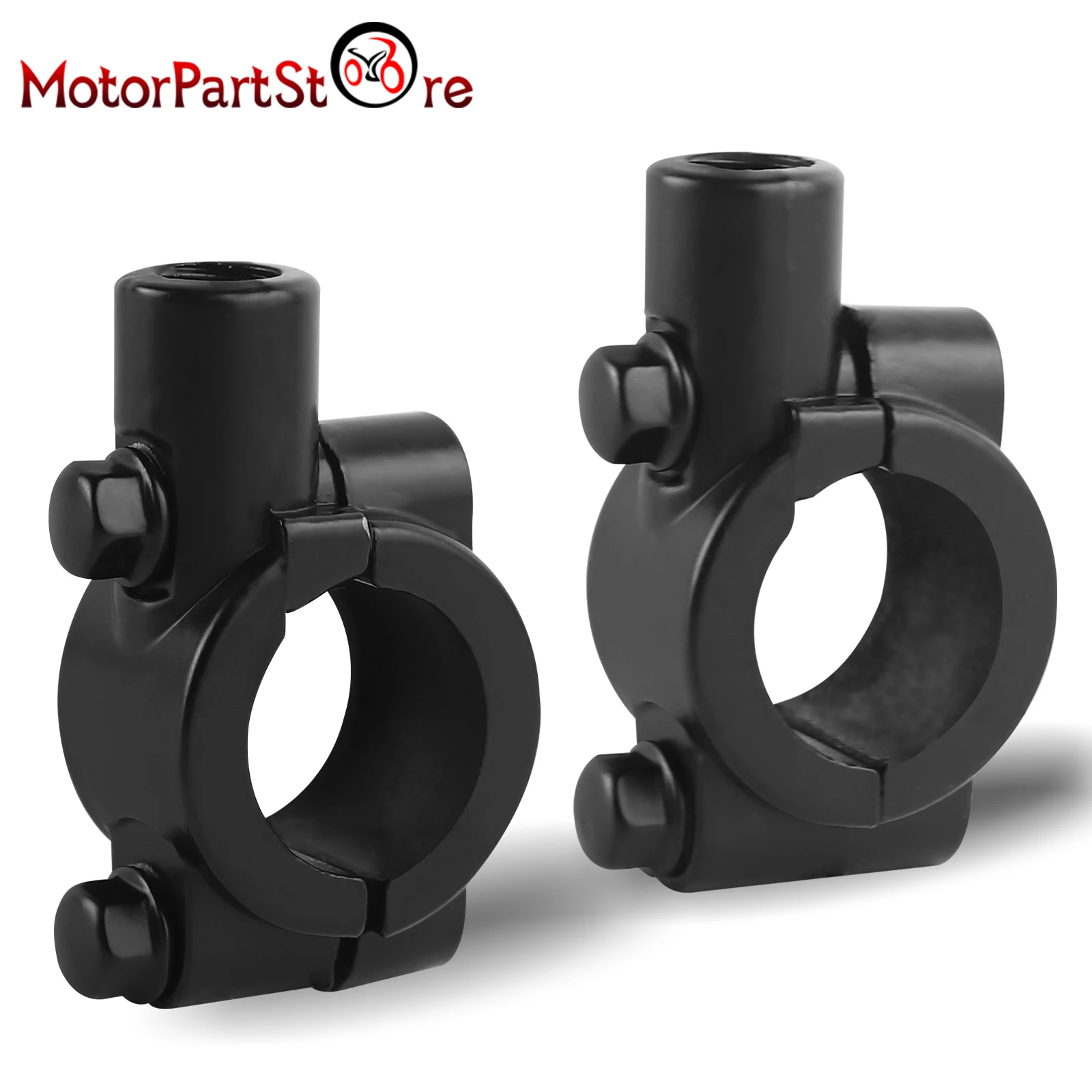 22mm Motorcycle Handlebar Mirror Mount 10mm Thread 7/8'' Handlebar Clamp Mirror Bracket Rear View Mirror Handlebar Mount Black