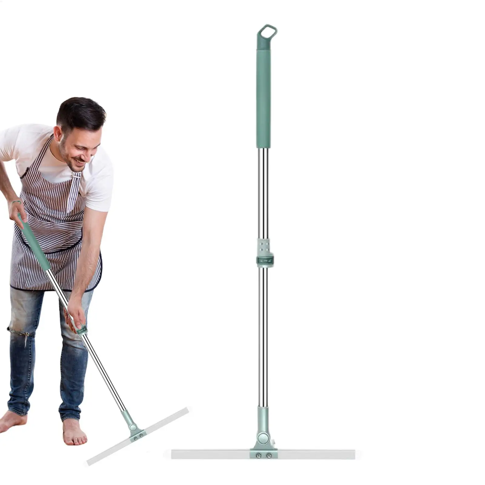 Bodenschrubbebesen, Schabenbesen mit Teleskopgriff, Haushaltsreinigungswerkzeug für Boden, Badezimmer, Küchen, Duschen, Fliesen, Haustiere