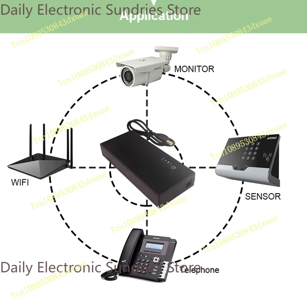 12V 3A DC Router UPS Uninterruptible Power Supply 10400mAh 38.48WH 36W For Router Fiber Modem Energy Storage