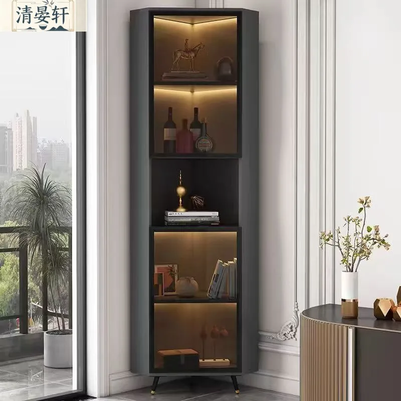Yjq corner cabinet, living room against the wall corner wine cabinet corner storage locker