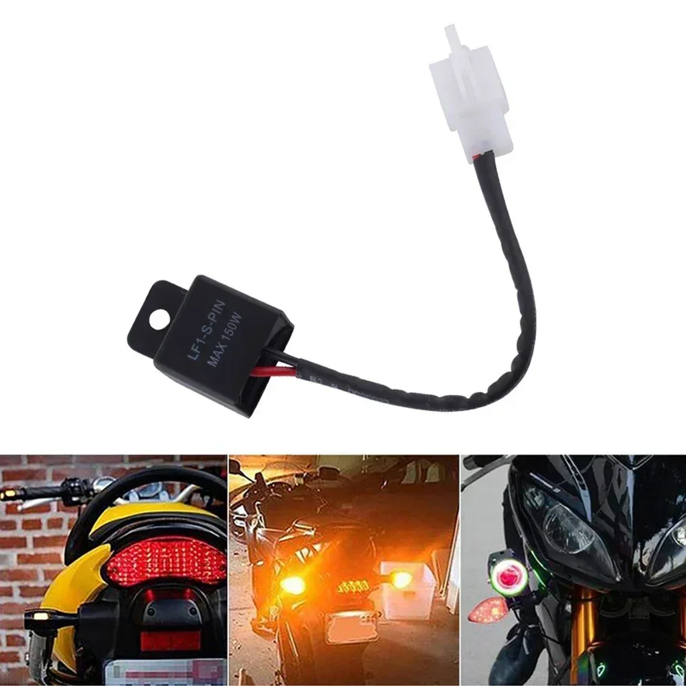 12A 2Pin Electronic LED Flasher Relay For Honda Kawasaki Suzuki Yamaha Harley Motorcycle Motor Turn Signal Bulb Hyper Flash