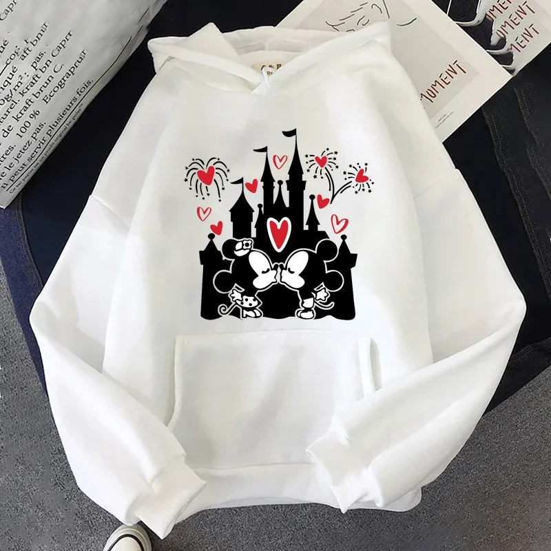 เสื้อฮู้ดอนิเมะดิสนีย์ไมค์กี้ผู้หญิงฮาราจูกุฤดูใบไม้ร่วงฤดูหนาวการ์ตูนผู้หญิงเสื้อสวมหัวลำลองแฟชั่นแบบสตรีทเสื้อสเวตเตอร์คอกลม