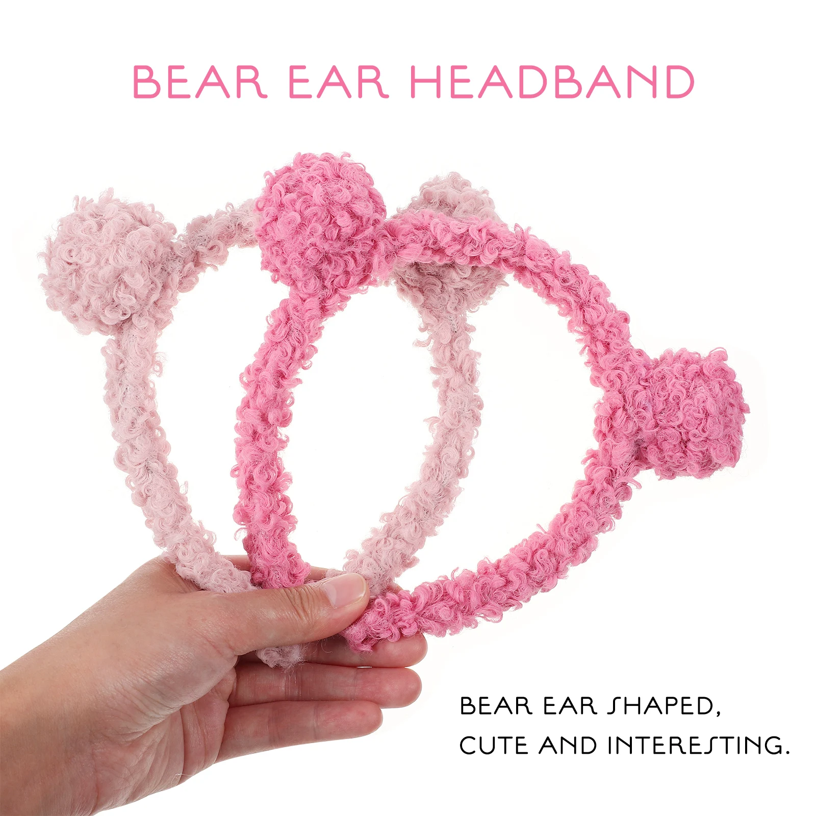 

6pcs Bear Ears Headbands Cute Hair Hoops Elastic Decorative Headband for Daily Party Cosplay Travel All Ages Gift Hair