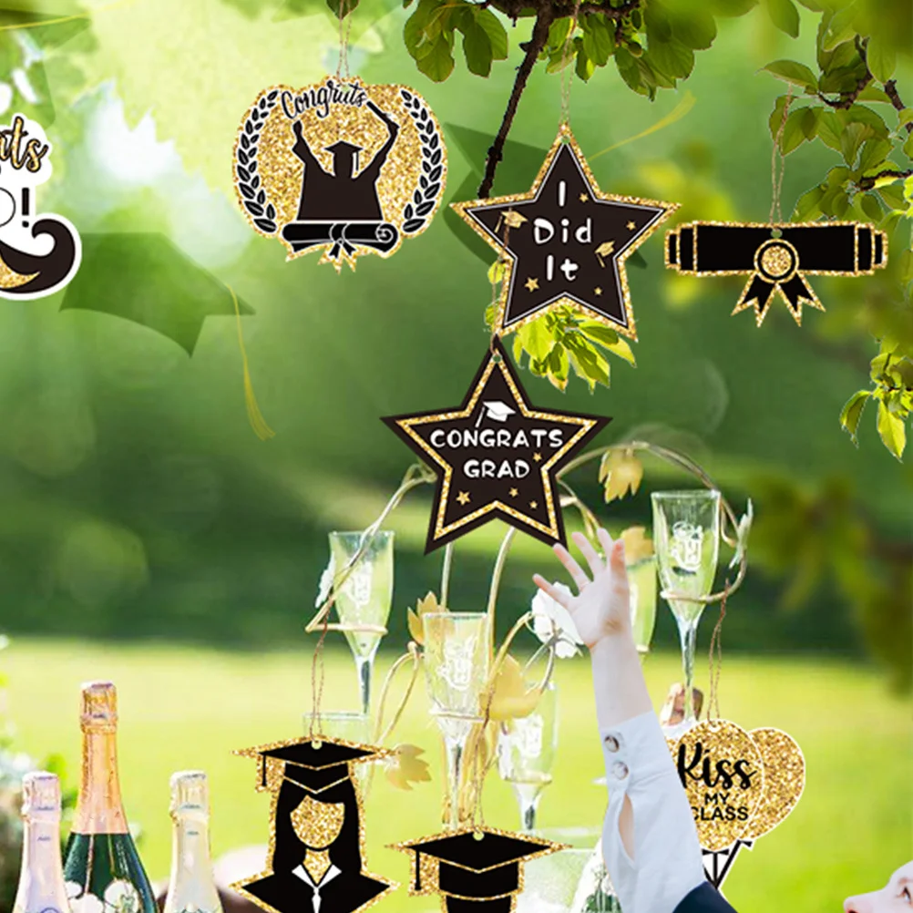 1 مجموعة التخرج معلقة قلادة الجوت حبل حفلة التخرج الديكور ساحة جدار الباب شنقا زخرفة