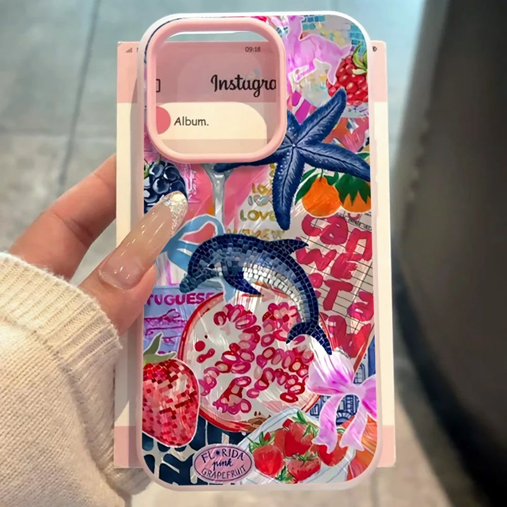 Für Xiaomi Redmi Note 10 14 13 12 Pro Plus 5G 11 Hüllen Retro Collage Dolphin INS Hülle für Redmi 12 13C 14C Stoßfeste Fallschutzhülle – Detail 5