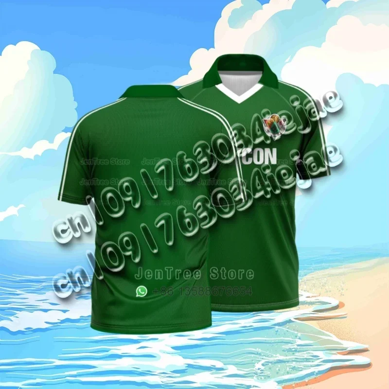 

Summer Sports POLO Shirt Men Casual Short Sleeve Lapel Printed T-shirt Striped Retro Fashion Top Outdoor Team Breathable POLO