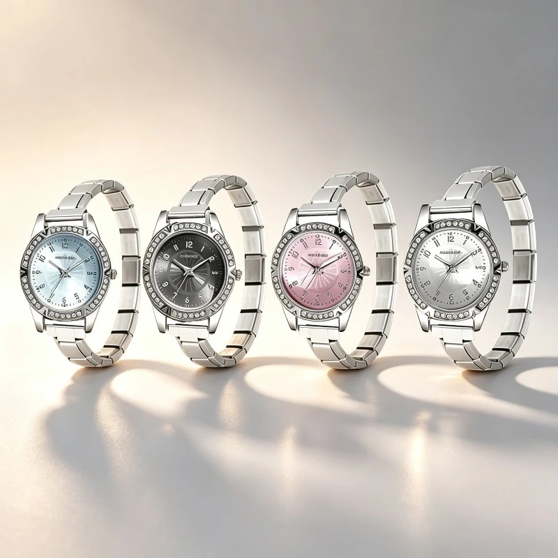 Small Dial Rhinestone Modular Watch Luxury Shiny Crystal Wristwatch High Aesthetic Inlaid Diamond Ladies Quartz Wrist Watch
