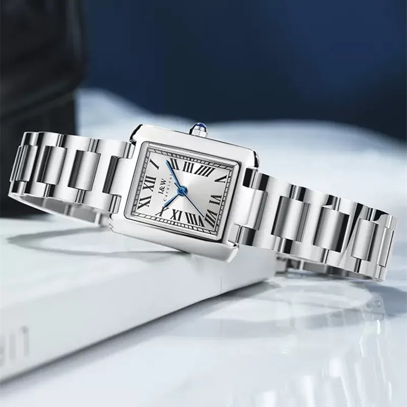 CARNIVAL Fashion Stainless Steel Watches for Woman Original Brand Luxury Square Ladies Quartz Wrist Watches 30m Waterproof Reloj