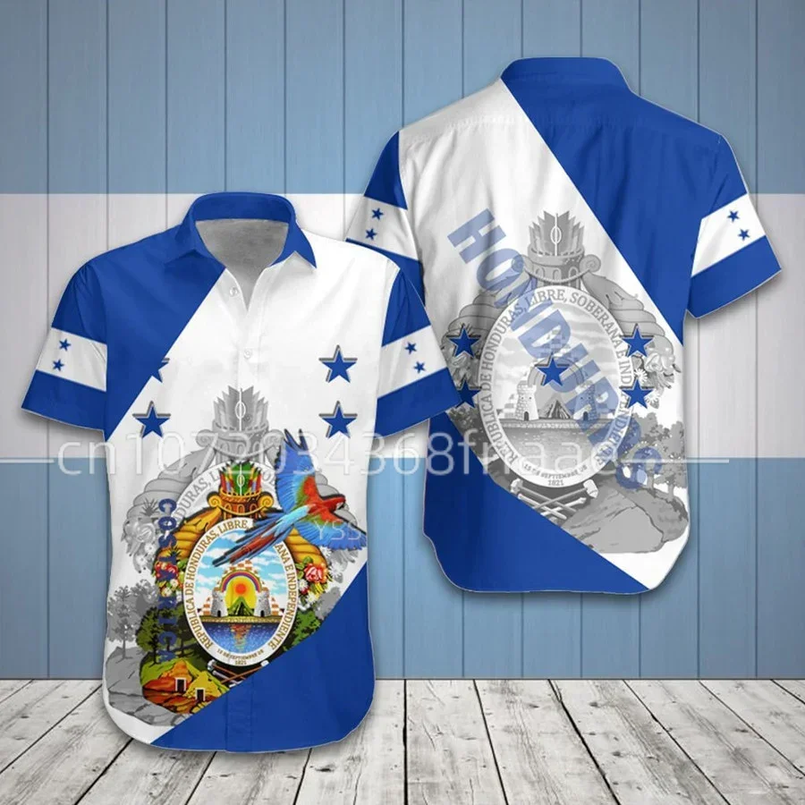 2024 Men\'s Shirt Honduras  National Emblem Printing Unisex Apparel Summer Oversize Short Sleeve Memorial Shirt Men Clothing