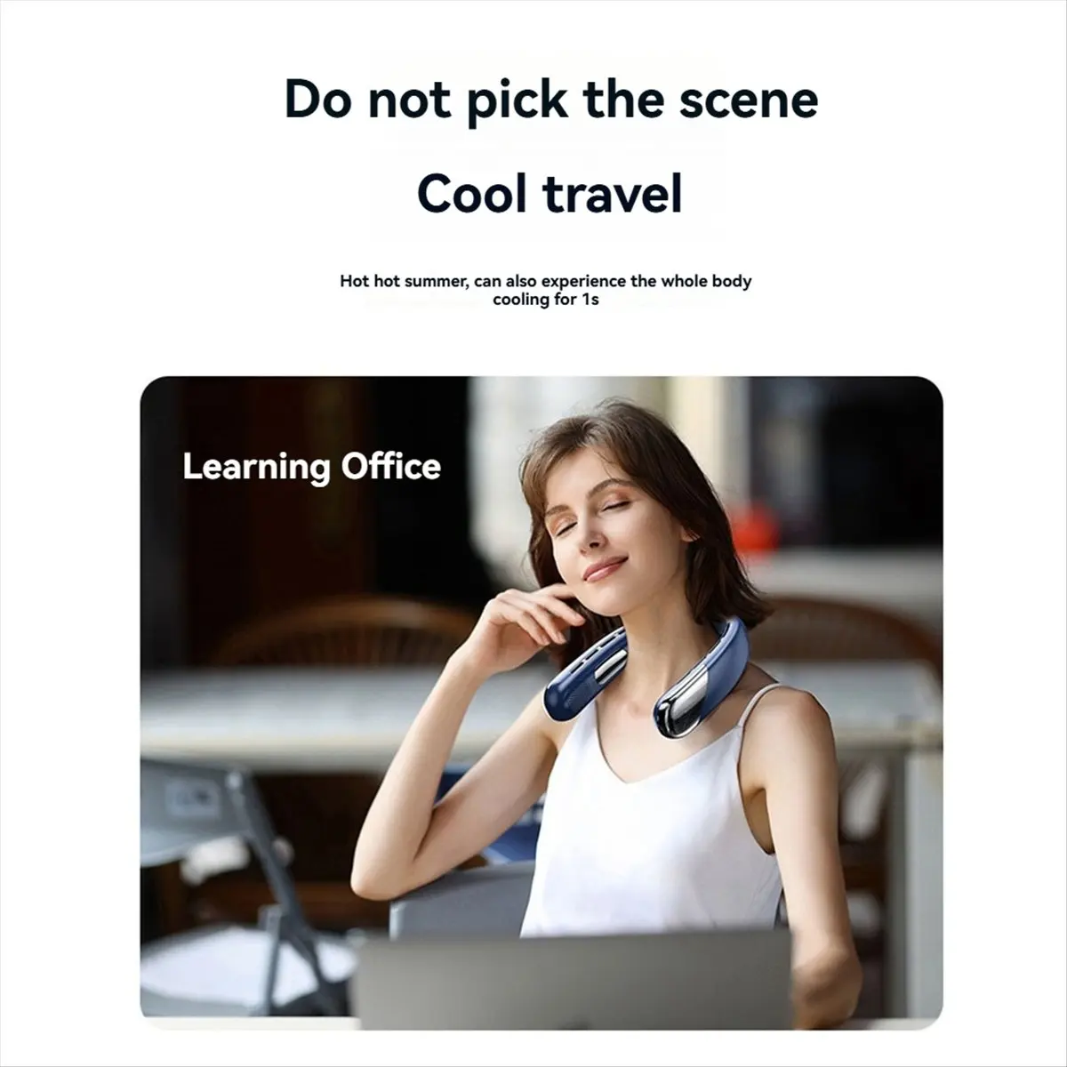 BRILLIANT Mute Portable USB Neck Fan 1200mah Bladeless Cooling Neck Fan LED Digital Display 5th Gear Wind Electric Fans A