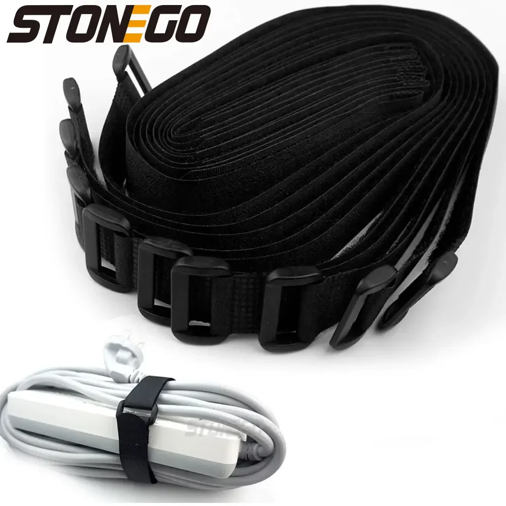 STONEGO 50cm/20cm Reusable Fastening Cable Organizer Cable Ties Includes Adjustable Multi-Purpose Hook and Loop Nylon Strap Ties