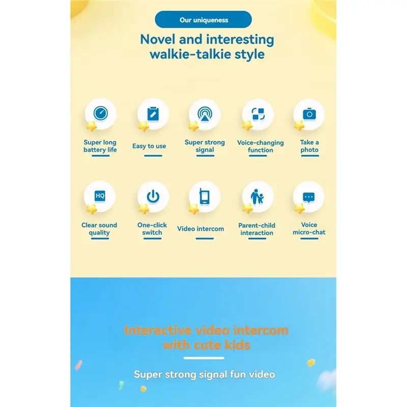 CYGJ-ビデオトランシーバー カメラ付き、2個パック 充電式 屋内/屋外用 家族ゲーム、屋外用