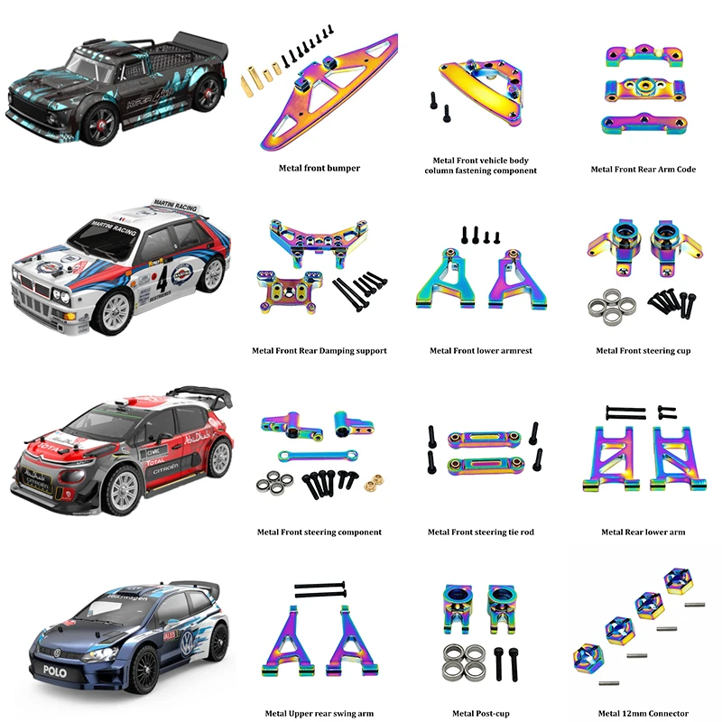 MJX Hyper Go 14304 14303 14302 14301 piezas de Metal de coche teledirigido juego de brazo oscilante superior e inferior soporte de torre de choque piezas de mejora