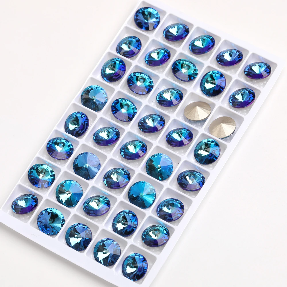 8-14mm Pointback Ronde Kristal K9 Glas Steentjes Rivoli Fancy Stenen voor Art Craft Lijm Op Steentjes kledingstuk Decoratie