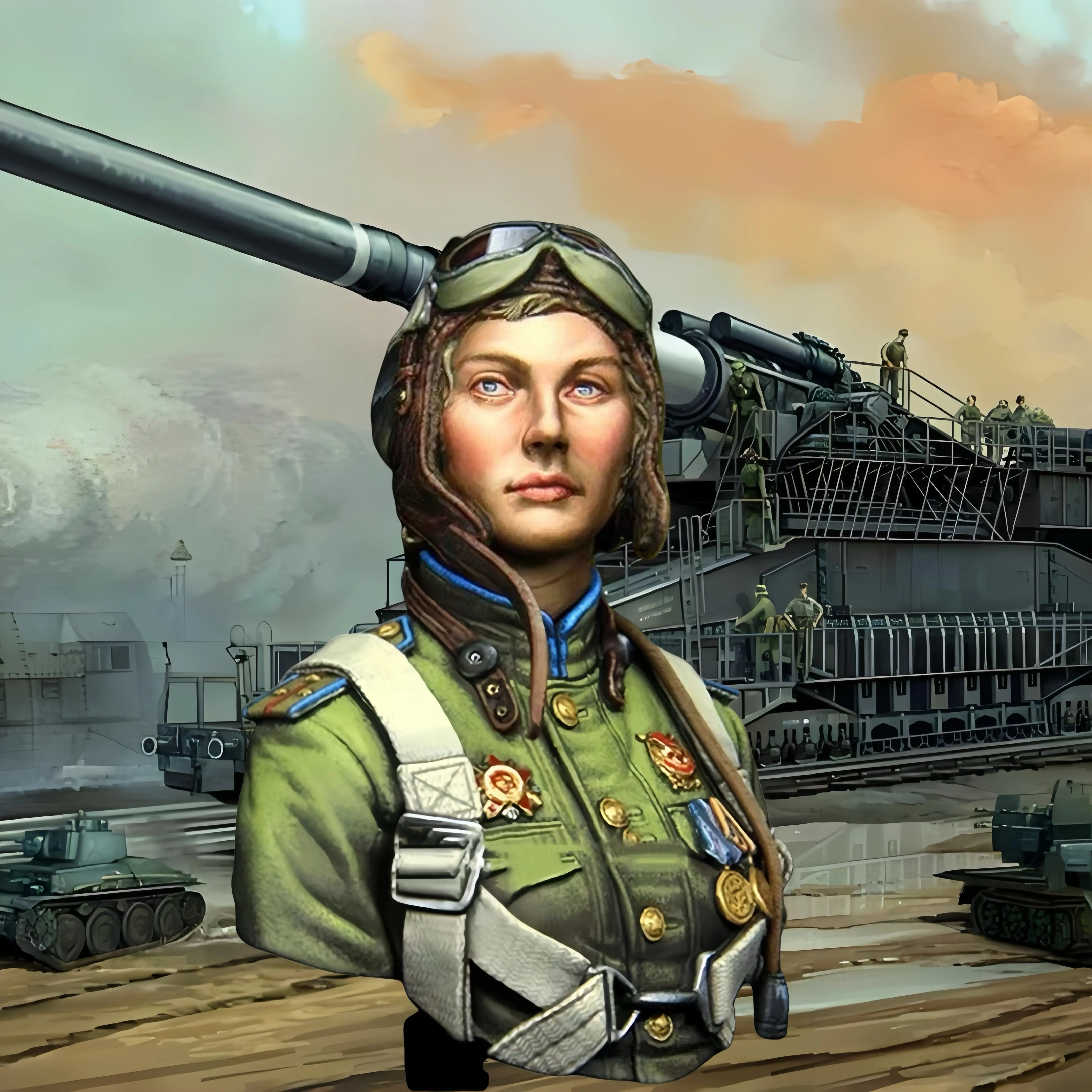 

1/10 Resin Model Female Pilot Handheld White Mold Military Theme Action Character Model Toy Soldier, Unassembled & Unpainted Kit