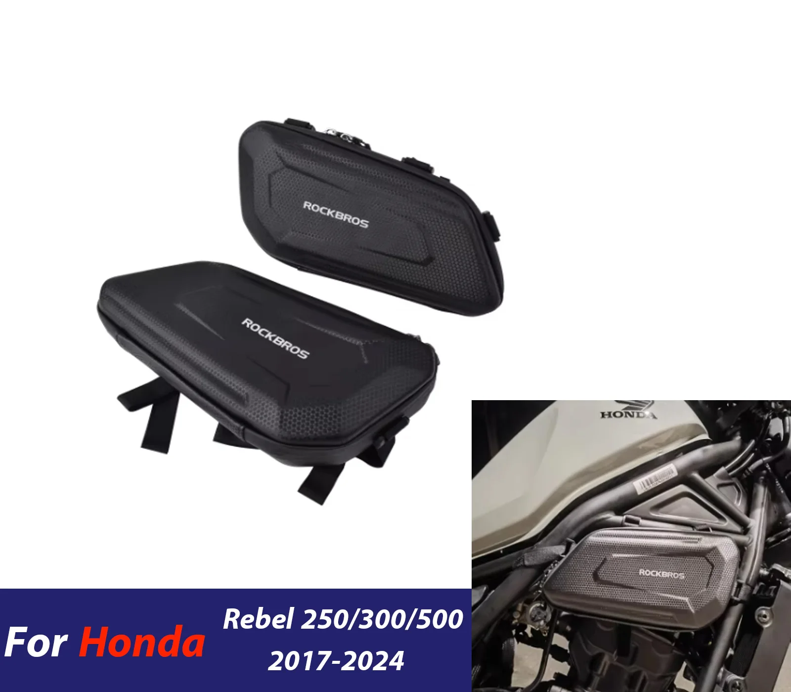 

Motorcycle Bag Waterproof Bag For Honda Rebel CM CMX 250 300 500 Side Frame Bag Pole Bag Tool Storage Bag Accessories