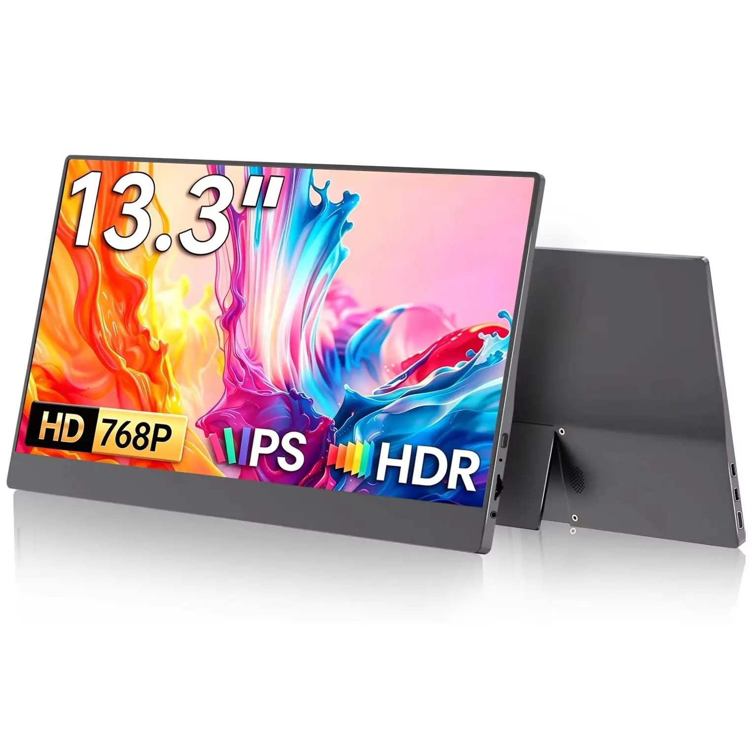 

13.3 Inch Portable Monitor 1366*768P HD 72%sRGB IPS 1000.1 With Type-C Mini HDMI For Phone Laptop TV PS4/5 XBox Dack Mac Switch