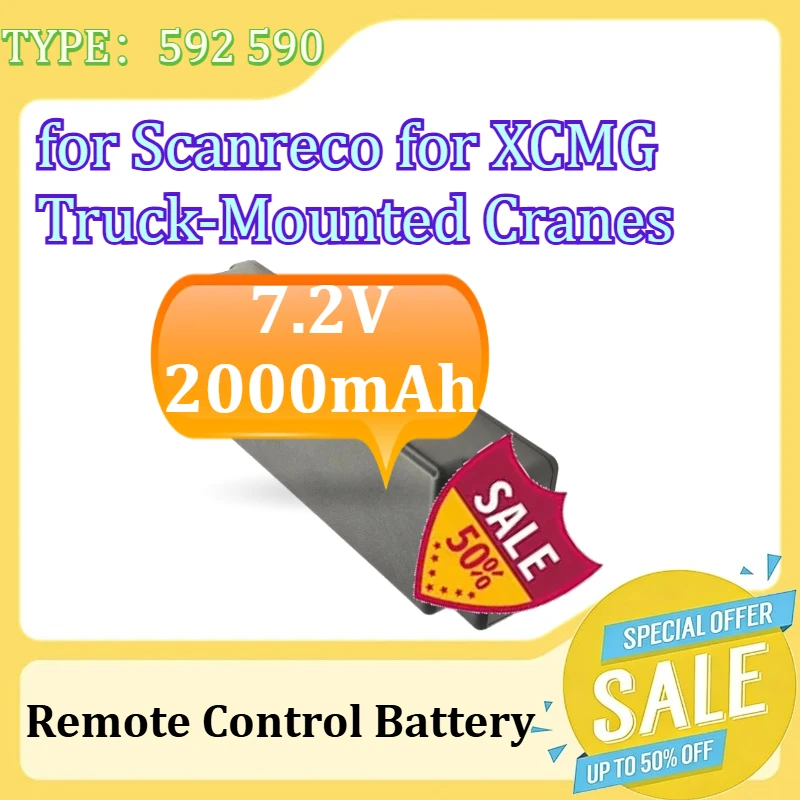 

TYPE：592 590 Remote Control Battery for Scanreco for XCMG Truck-Mounted Cranes Battery Accessories 7.2V 2000mAh