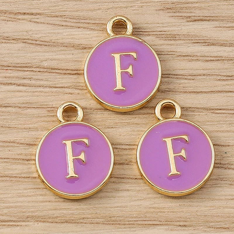 10 Stück 11 x 14 mm niedliche Emaille 26 A-Z Alphabet Buchstaben Charms Anhänger für Schmuckherstellung Ohrringe Halsketten DIY Bastelzubehör – Detail 8