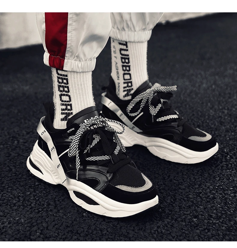 Spring Casual Couple Shoes INS 6 CM Lncrease Platform Sneakers Women Comfortable Outdoor Walking Footwear Tenis Feminino