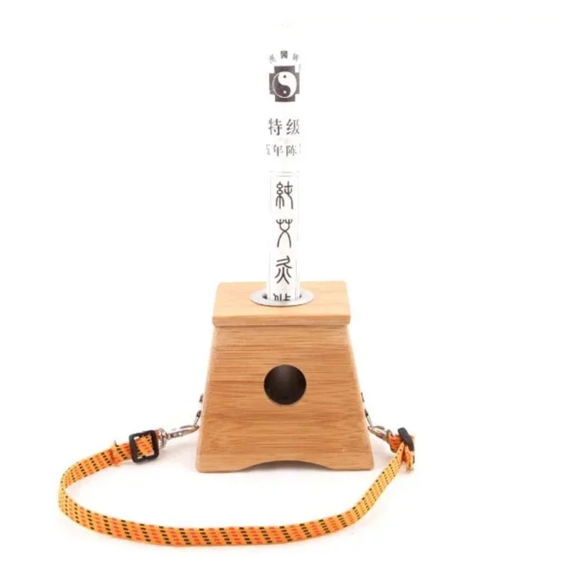 Bamboo Moxa Roll Box Moxa Roll Stick Box Health Care Healing Therapy Moxa Roll Sticker Moxibustion Holder Case (1 Hole)