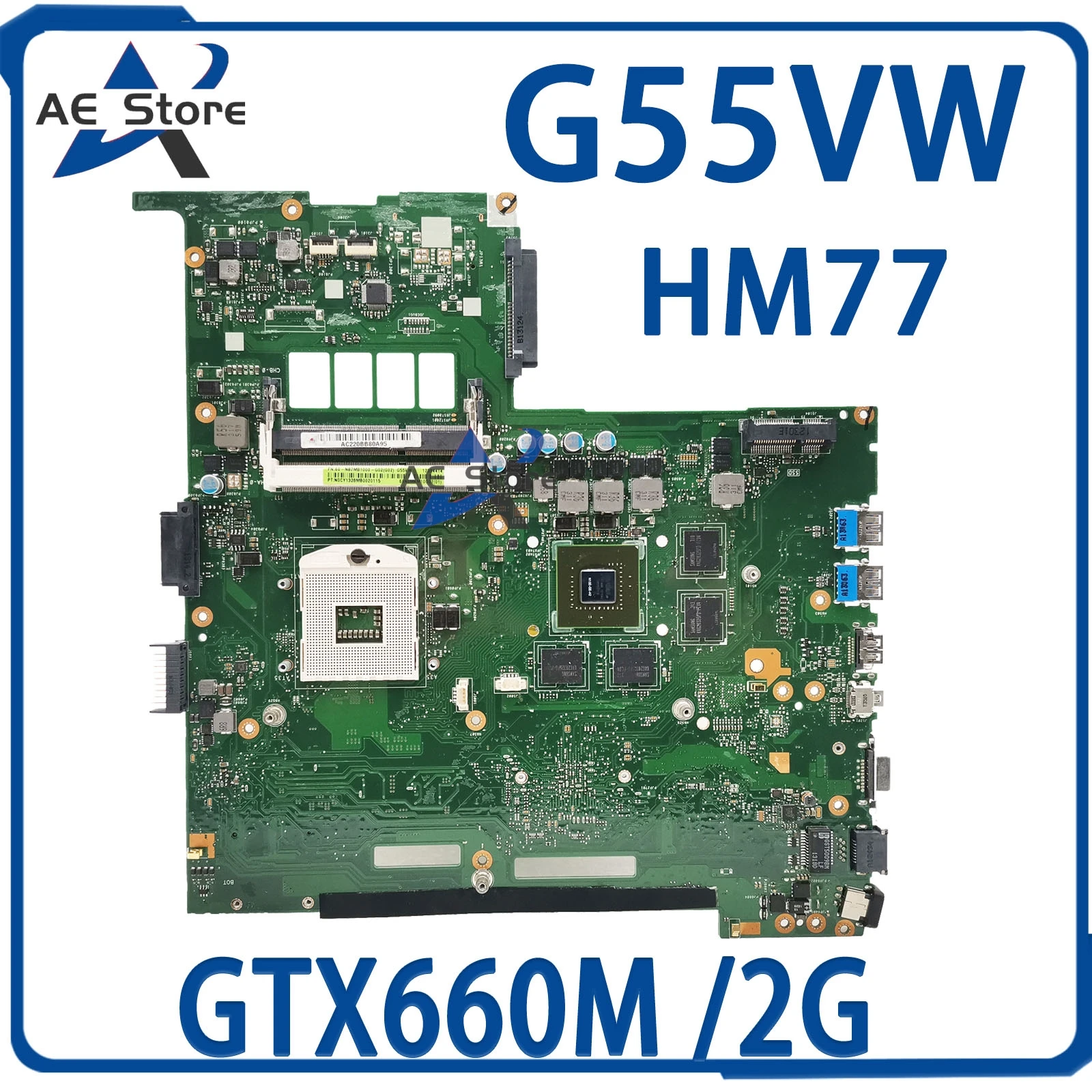 

G55VW Motherboards G55V Laptop Motherboard For ASUS G55V Mainboard GTX660M HM77