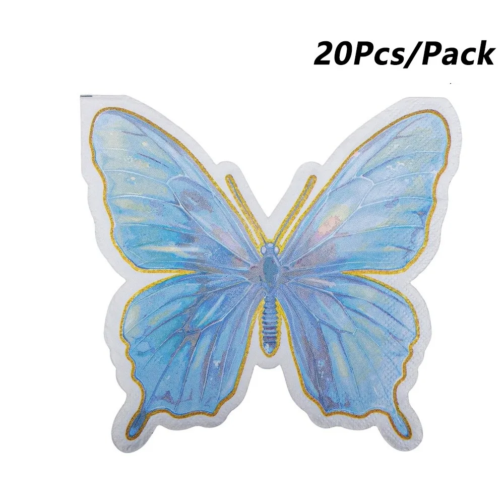 20Pcs Butterfly Printed Butterfly Paper Napkins Party Napkins Paper Towels Disposable Napkins Disposable Dinner Napkins