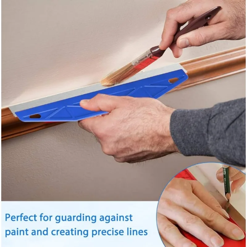 Paint Trim Tool Stainless Steel Scraper Edge Guide for Wall Painting Door Window Corner Protector Wallpaper Smoother Putty Knife