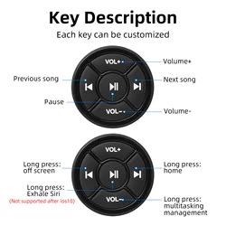 Car Steering Wheel Wireless Bluetooth-compatibl Remote Control Button for Android IOS Car Kit Styling Media Volume Button 5 Keys