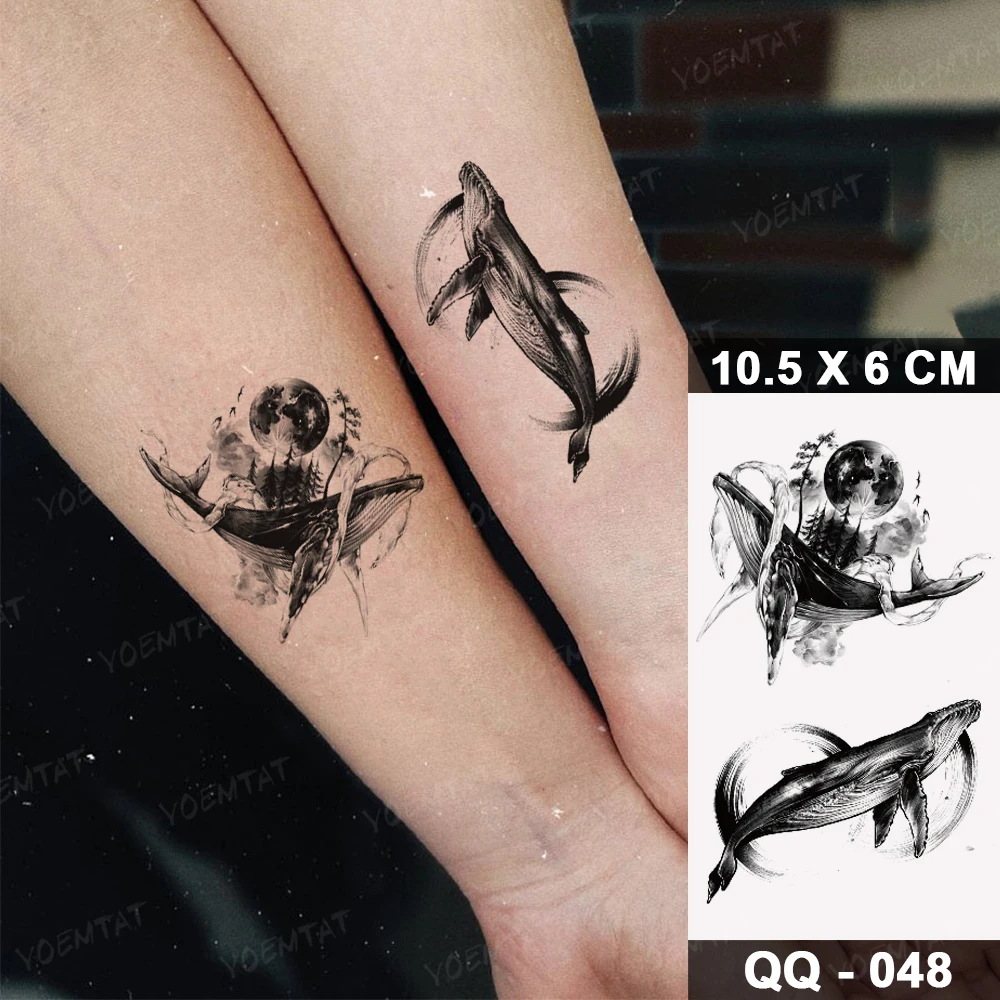 Kids Children Boys Girls Baby Tattoo Sticker Dolphin Whale Astronaut Dream Flash Waterproof Temporary Tatto Women Men Fake Tatoo