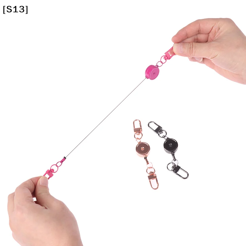 21MM Anti-theft Easy-to-pull Buckle Rope Retractable Key Holder Elastic Keychain porty Retractable Key Ring Nurse Parts[S13]
