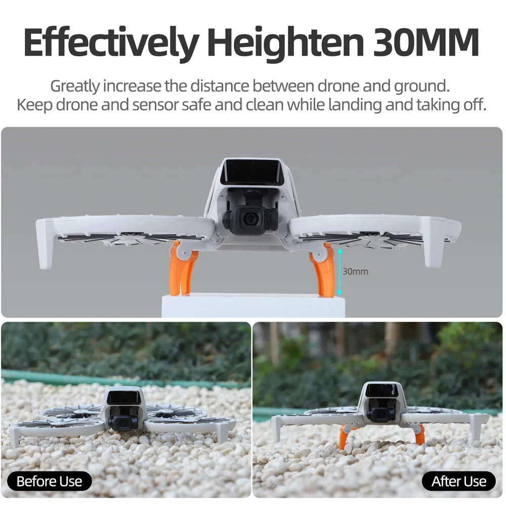 Sunnylife tren de aterrizaje plegable extensiones de engranajes de araña elevados soporte Protector de pierna para accesorios de Dron DJI FLIP