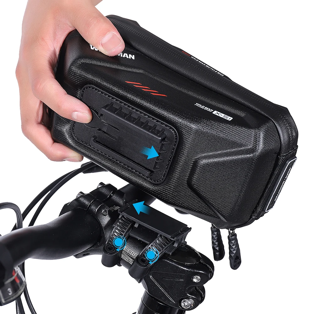 WILD MAN Bicycle Handlebar Bag Acessorios Bike Bag Rainproof Touch Screen Cycling Phone Bag 6.8\