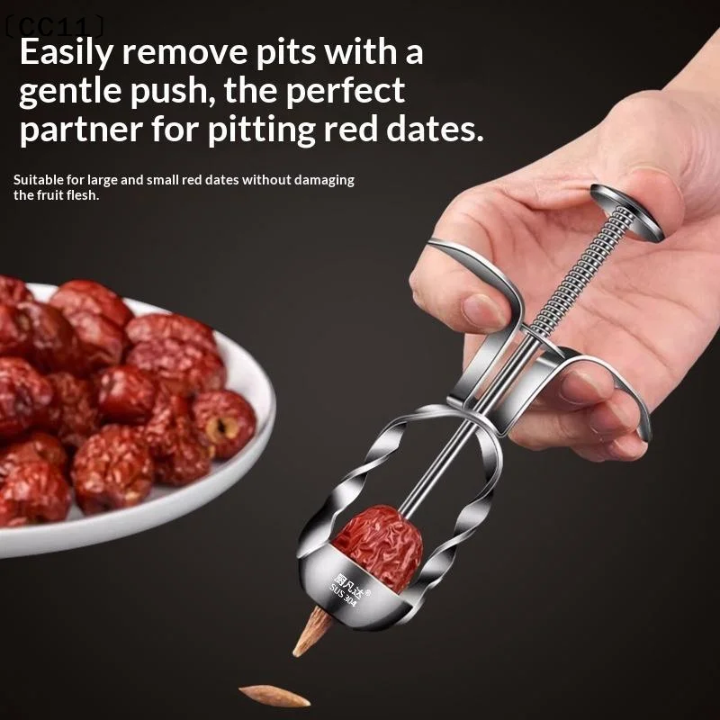 Stainless Steel Red Date Pitter Jujube Corer Cherry Olive Pitter Fruit Corer Remover Tool Hawthorn Cherry Pitting Gadget〔CC11〕