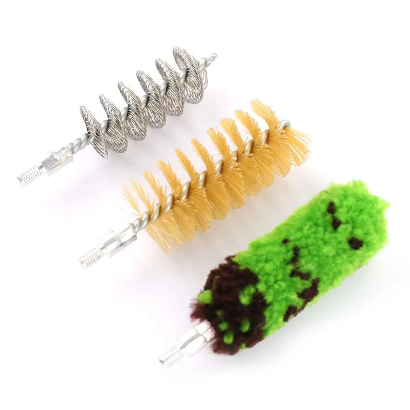 3Pcs Rod Brush Cleaning Kit Aluminum For 12 GA Gauge Hunting Shotgun Rifle Brush tube, brush inner hole, brush six piece set