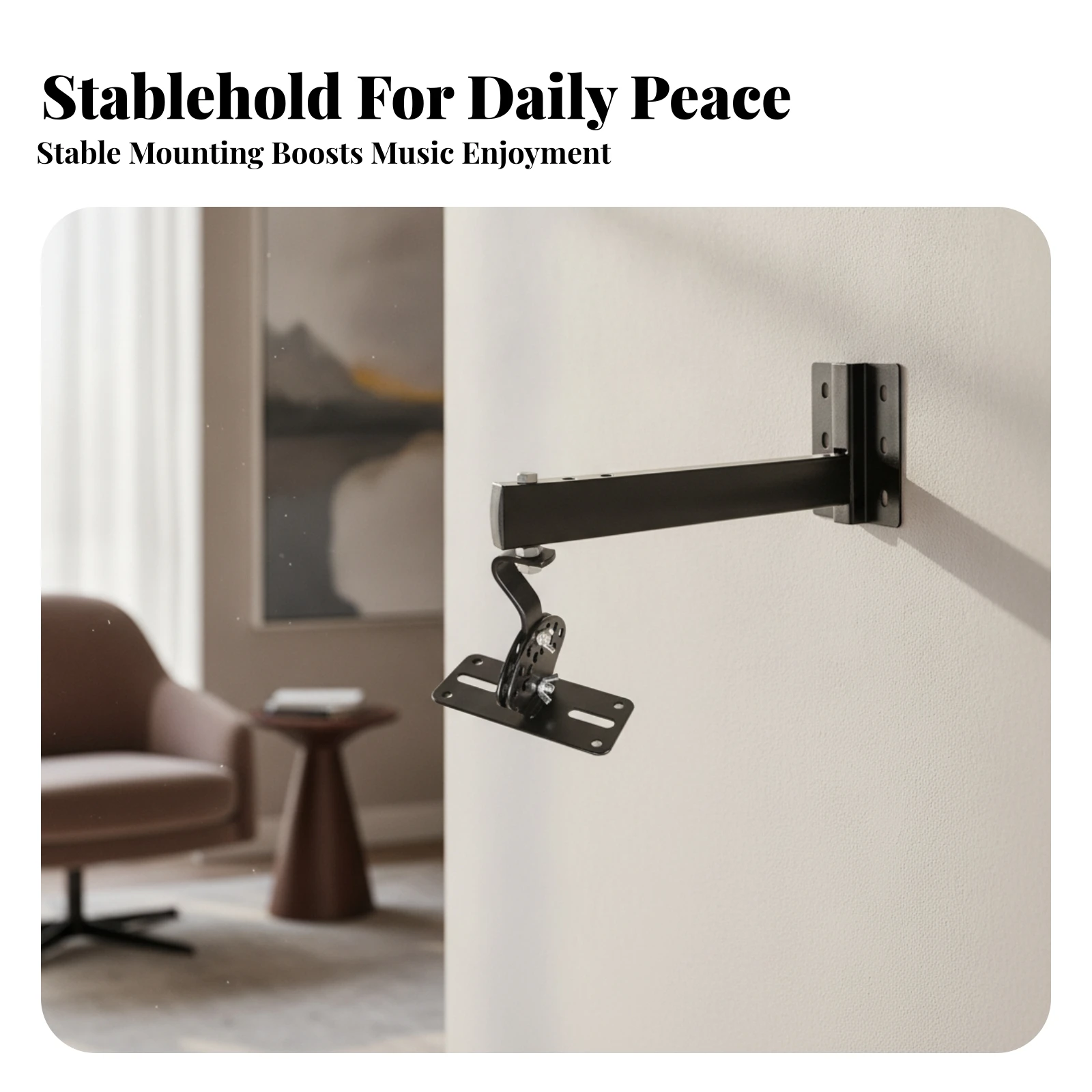 Wall Speaker Mount with Support Arm Heavy Duty Speaker Bracket with Adjustable Joint Universal Secure for KTV Rooms, Stages