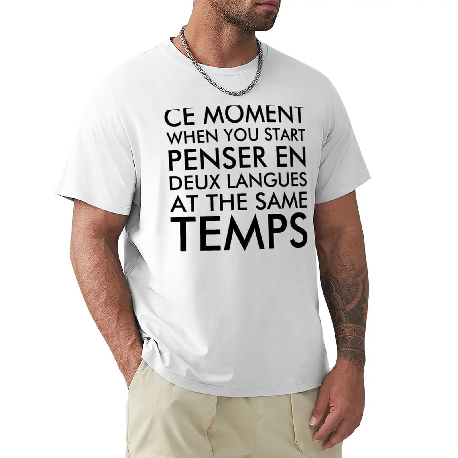 Thinking in French and English T-Shirt tees graphic t shirts funny t shirts oversized t shirt men