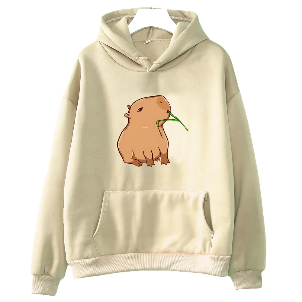 Funny Capybara Print Hoodies for Teen Girls Kawaii Cartoon Top Sweatshirts Boy Unisex Fashion Harajuku Graphic Hooded Pullover