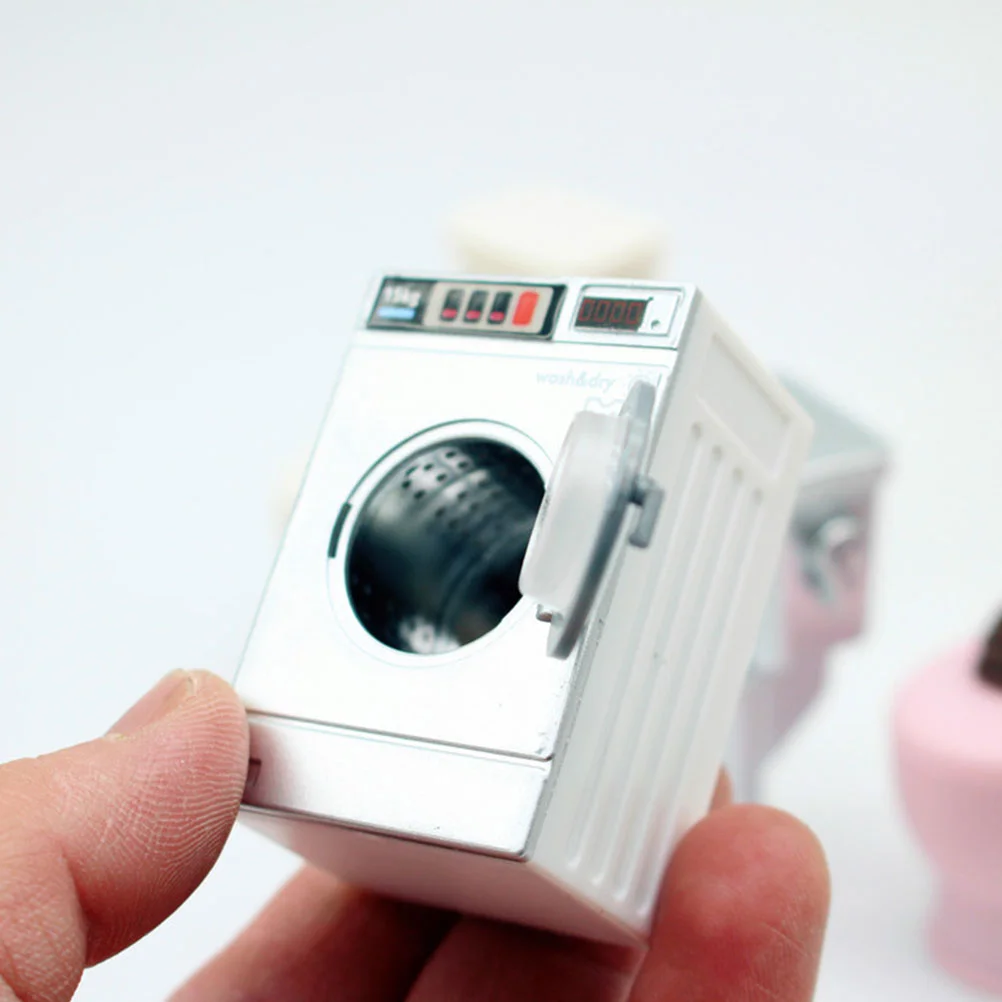 Mini-wasmachine Miniatuurmeubelwasmachine en droogmodel kan worden geopend Huis Kunststof