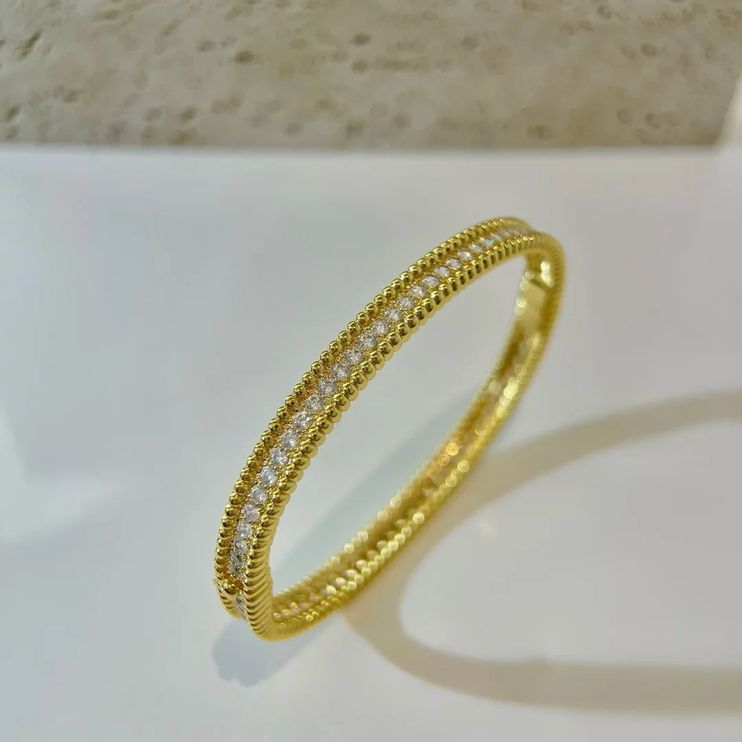 OEVAS كامل مويسانيتي أساور للنساء 100% 925 فضة لوحة 18K سوار ذهب الزفاف غرامة مجوهرات هدية #5